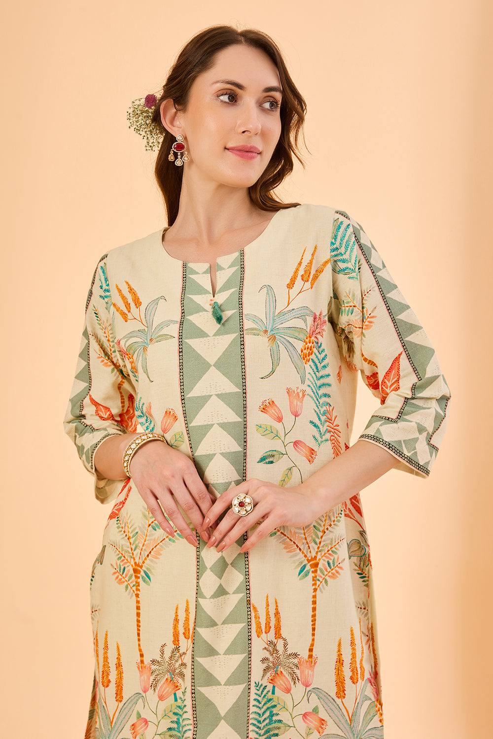 dhartii  Natural white Muse Abstract Co-Ord Set