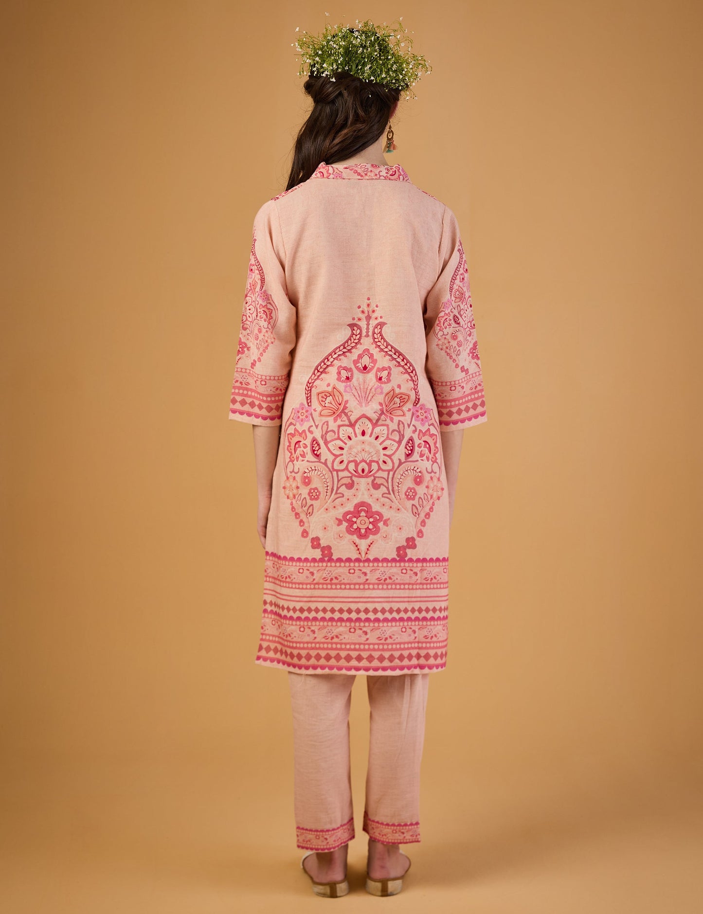 dhartii  Peach Bloom Printed Ethnic Co-ord Set