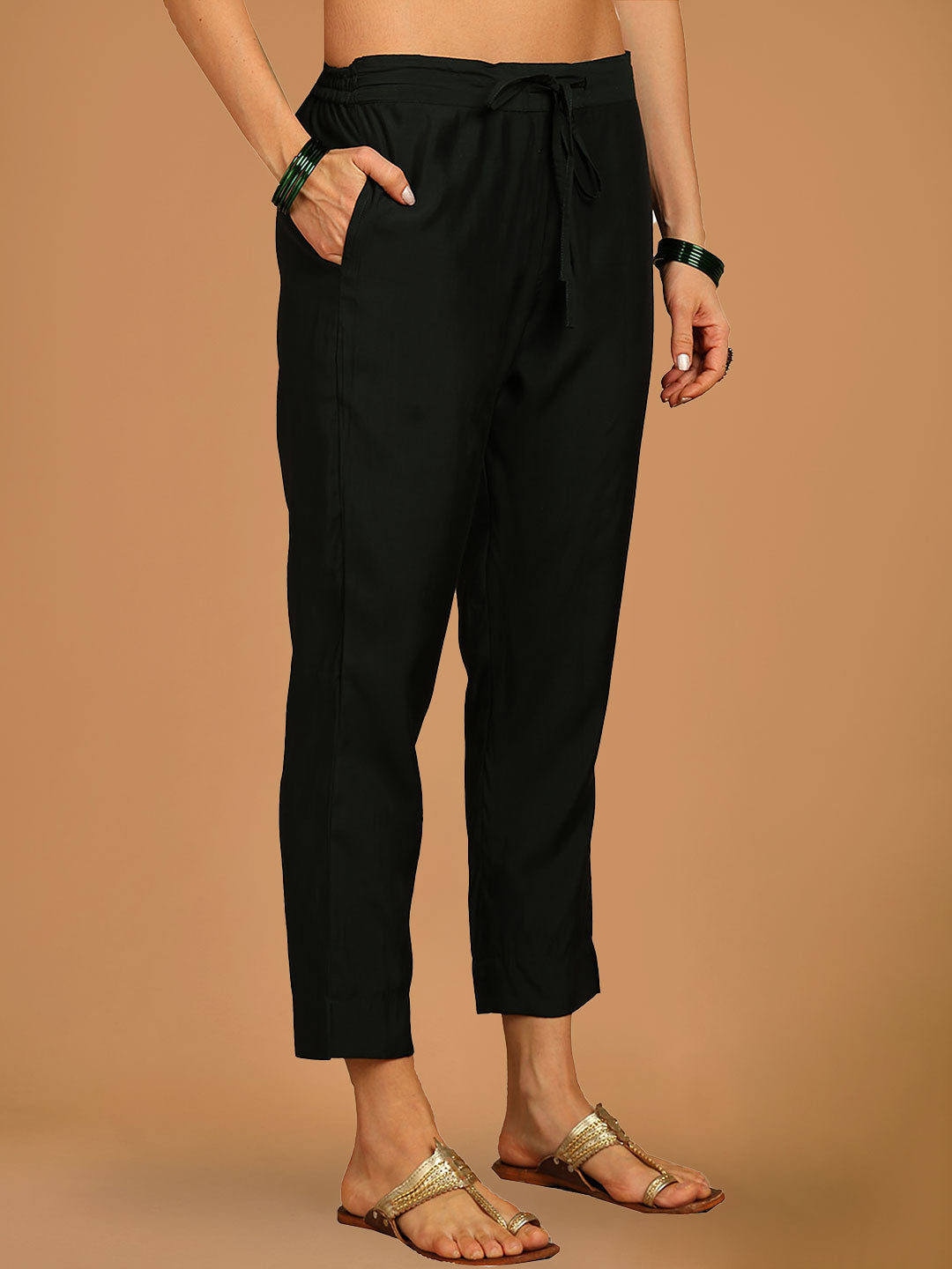 Dark Green Solid Zari Embroidered Straight Suit Set